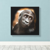 笑顔のゴリラベビー キャンバスプリント (インサイチュ (ウッドフロア))