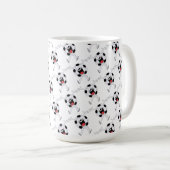 笑顔のサッカーボールマスコット コーヒーマグカップ (正面右)