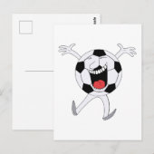 笑顔のサッカーボールマスコット ポストカード (正面/裏面)