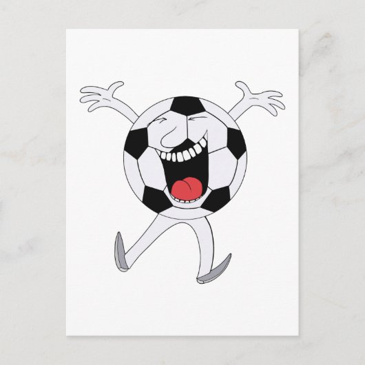 笑顔のサッカーボールマスコット ポストカード (正面)