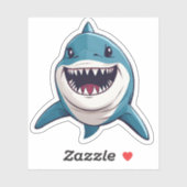 笑顔のサメ防水 シール (シート)