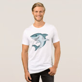 笑顔のサメ トライブレンドTシャツ (正面全面)