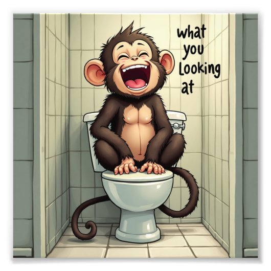 笑顔のサル フォトプリント            (正面)