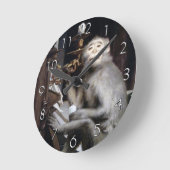 笑顔のサル ラウンド壁時計 (傾斜)