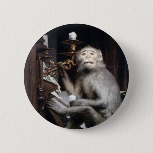 笑顔のサル 缶バッジ (正面)