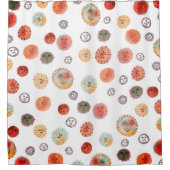 笑顔のサンズ水彩パタお洒落ーン シャワーカーテン (正面)