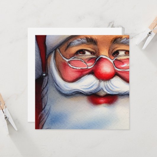 笑顔のサンタ カード (正面/裏面インサイチュ)