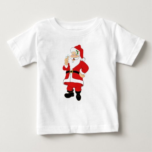笑顔のサンタ・クリスマス ベビーTシャツ (正面)