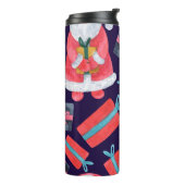 笑顔のサンタ、水の色のクリスマスシームレス。 タンブラー (回転左)