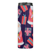 笑顔のサンタ、水の色のクリスマスシームレス。 タンブラー (裏面)