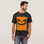笑顔のジャックオランタン顔ハロウィンティー Tシャツ (正面フル)