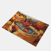 笑顔のジャックO'ランタンパンプキンアップル ドアマット (アングル)