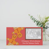 笑顔のジンジャーブレッドマンクリスマスフォトカード シーズンカード (スタンド正面)