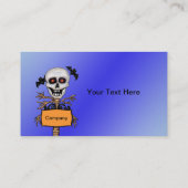 笑顔のスカルツリーブランチ手足オレンジサイン 名刺 (裏面)