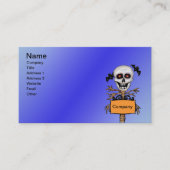 笑顔のスカルツリーブランチ手足オレンジサイン 名刺 (正面)