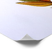 笑顔のスカル、ゴールデングラス、花帽子 | AI Art ポスター (角)