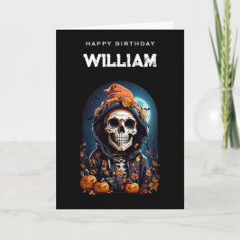 笑顔のスケルトンが古くなる誕生日 カード