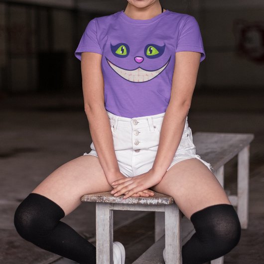笑顔のチェシャーキャット顔ハロウィーンの衣装 Tシャツ