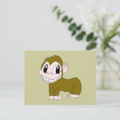 笑顔のチンパンジー葉書 ポストカード (スタンド正面)