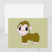 笑顔のチンパンジー葉書 ポストカード (正面/裏面)