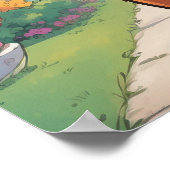 笑顔のテディベアのギフトバスケット バレンタイン ポスター (角)