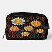 笑顔のデイジーと渦巻きコスメティック/トイレタリーバッグ ドップキット (裏面)