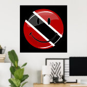 笑顔のトリニダード・トバゴ国旗 ポスター (ホームオフィス)