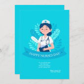 笑顔のナースナースデイカード 招待状 (正面/裏面)