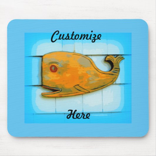 笑顔のハッピーホエールブルーサンダー_コーブ マウスパッド (正面)