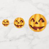 笑顔のハロウィンのかぼちゃのデザイン コンフェッティ (裏面)