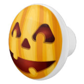 笑顔のハロウィンのかぼちゃのデザイン セラミックノブ (右)