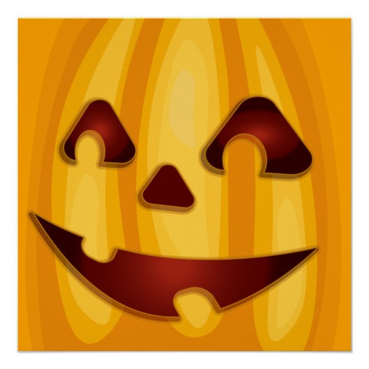 笑顔のハロウィンのかぼちゃのデザイン ポスター (正面)