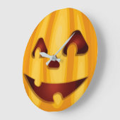 笑顔のハロウィンのかぼちゃの彫刻 ラージ壁時計 (傾斜)