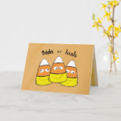 笑顔のハロウィンコーンキャンディーカード カード (黄色い花)