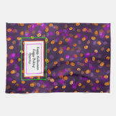 笑顔のハロウィーンのカボチャのちょうちんカボチャ《写真》ぼけ味パターン キッチンタオル (横)