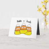 笑顔のハロウィーンコーンキャンディ カード (黄色い花)