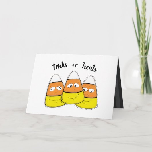 笑顔のハロウィーンコーンキャンディ カード (正面)