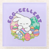 笑顔のバニー&イースターエッグ – エッグセラント春 ガラスコースター (正面)