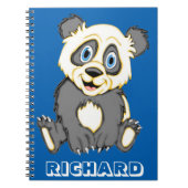 笑顔のパンダをパーソナライズ ノートブック (正面)