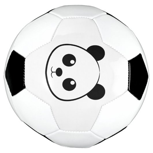 笑顔のパンダ顔サッカーボール – かわいい動物スポーツ サッカーボール (回転)
