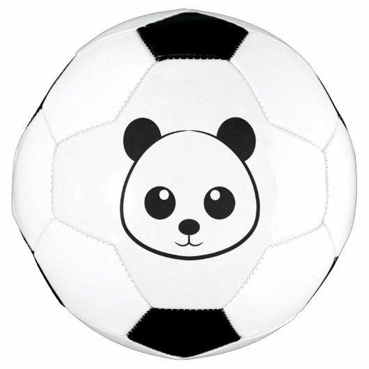 笑顔のパンダ顔サッカーボール – かわいい動物スポーツ サッカーボール (正面)
