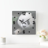 笑顔のパンダ スクエア壁時計 (ホーム)