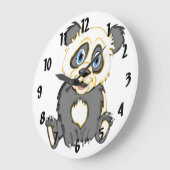 笑顔のパンダ ラージ壁時計 (傾斜)