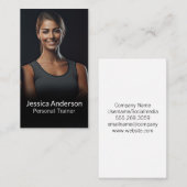 笑顔のパーソナルトレーナー | フィットネス 名刺 (正面/裏面)