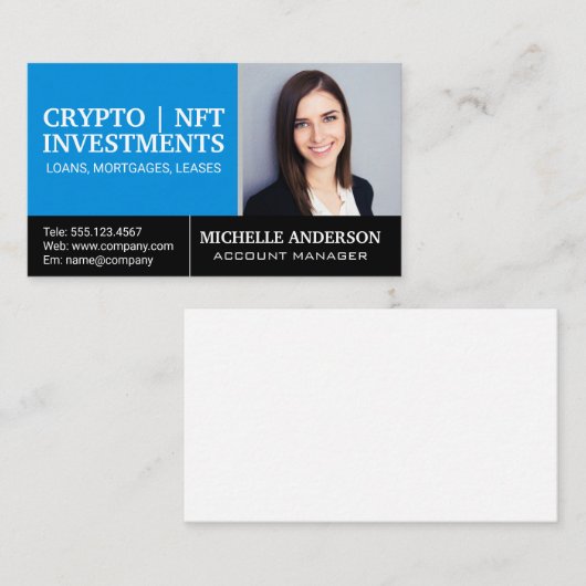 笑顔のビジネスウーマン |財務企業の管理 名刺 (正面/裏面)