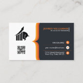 笑顔のビジネスマン |会社 | QRコード 名刺 (裏面)