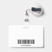 笑顔のビジネスマン |財務ロゴ |バーコード バッジ (裏面(伸縮クリップ))