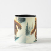 笑顔のビッグフット・サスクワッチ スノーボード パウダー マグカップ (中央)