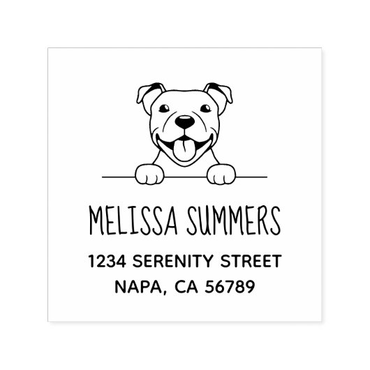 笑顔のピットブルドッグアドレス セルフインキングスタンプ (デザイン)