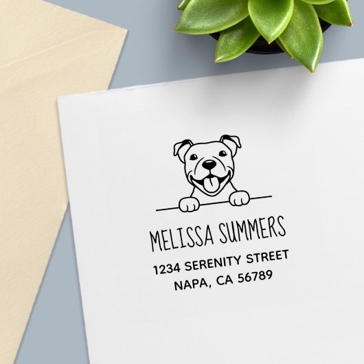 笑顔のピットブルドッグアドレス セルフインキングスタンプ